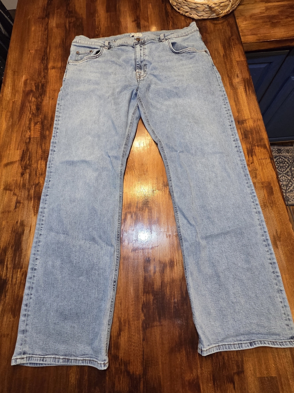 Tecovas Standard Straight Jeans Mens 40X32 Light Blue Denim Western Relaxed Fit